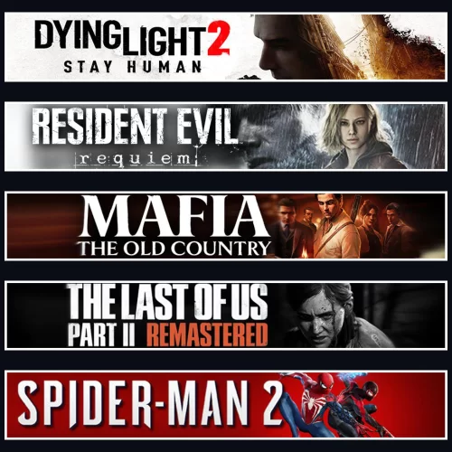 DY2 +Evil 9 +Mafia +TLOU2 +Spider 2